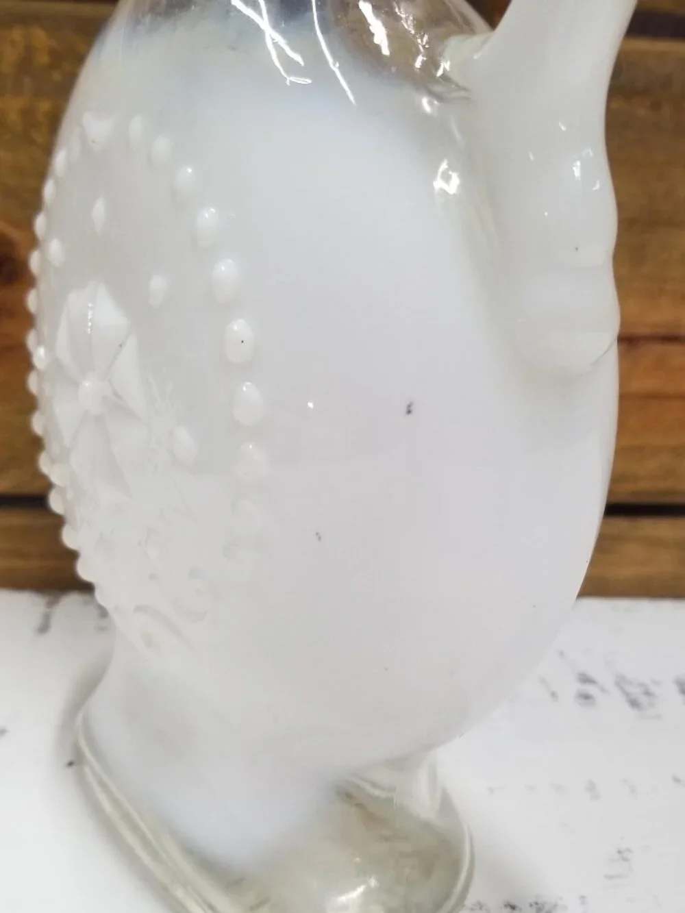 Jim Beam Whiskey Decanter Bottle Glass Opalescent Glass 1957 EMPTY BOTTLE